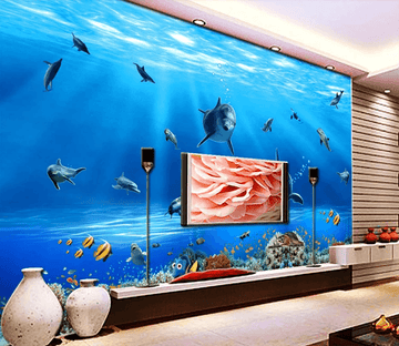 3D Undersea Dolphins 7 Wallpaper AJ Wallpaper 2 