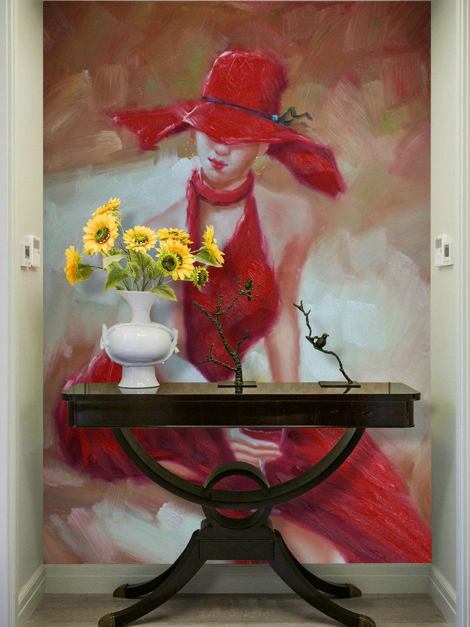 3D Female Red Dress 490 Wall Murals Wallpaper AJ Wallpaper 2