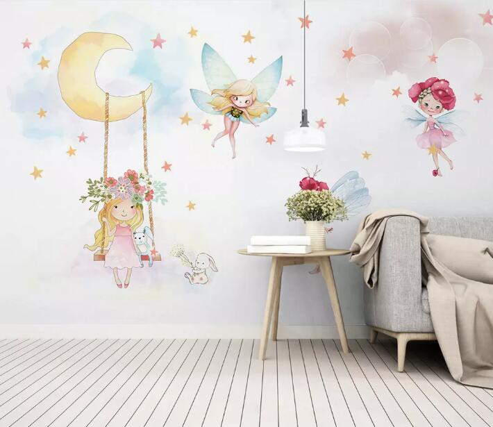 3D Fairy Moon 543 Wall Murals Wallpaper AJ Wallpaper 2