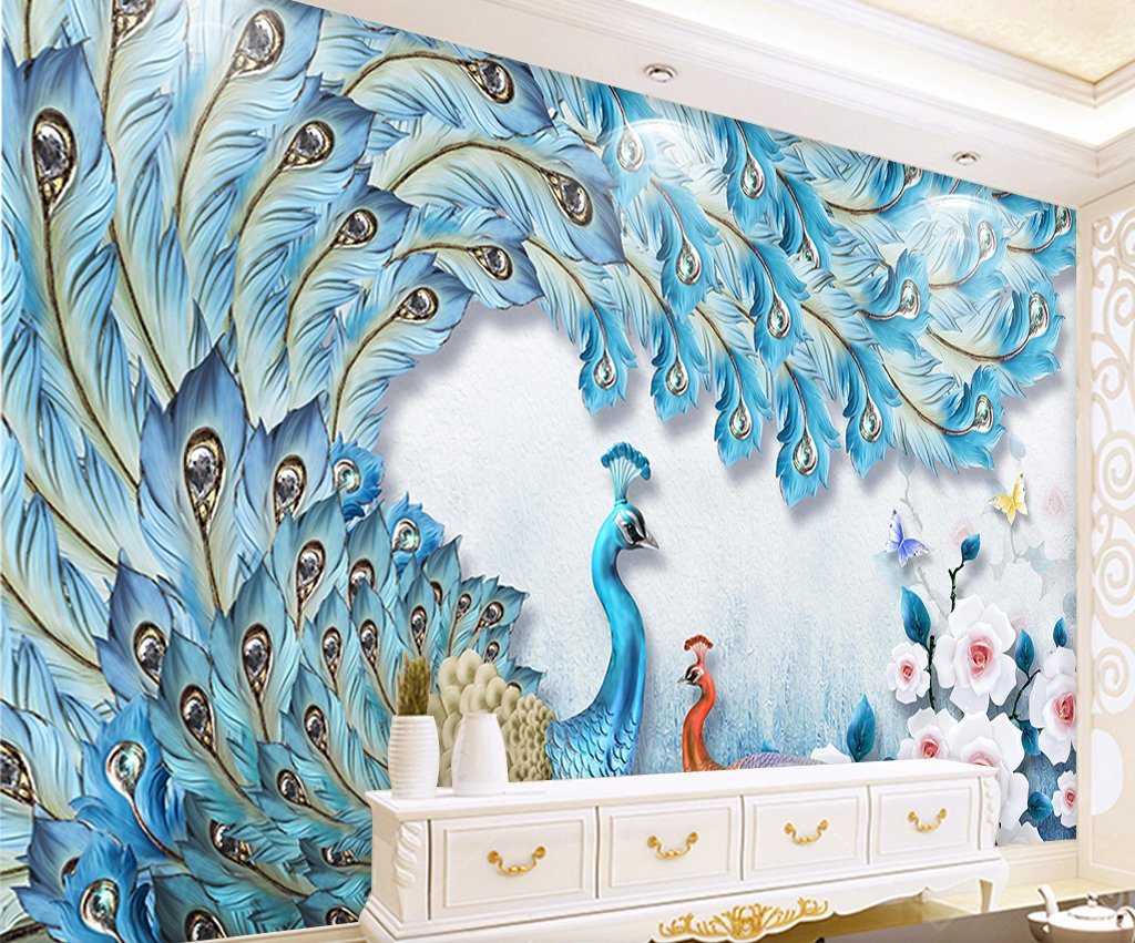 3D Peacock 397 Wall Murals Wallpaper AJ Wallpaper 2