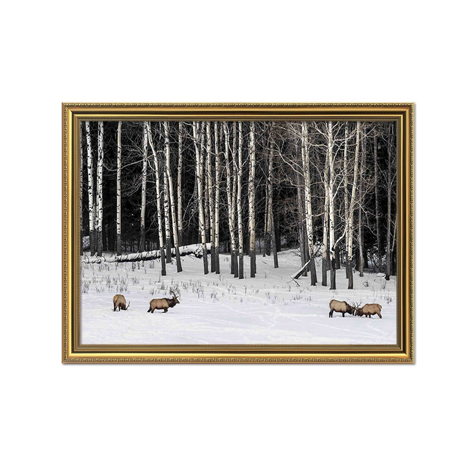 3D Snow Tree 099 Fake Framed Print Painting Wallpaper AJ Creativity Home