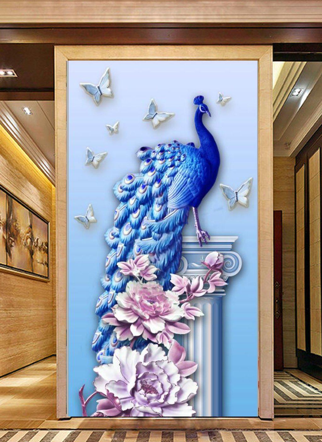 3D Butterfly Peacock 498 Wall Murals Wallpaper AJ Wallpaper 2