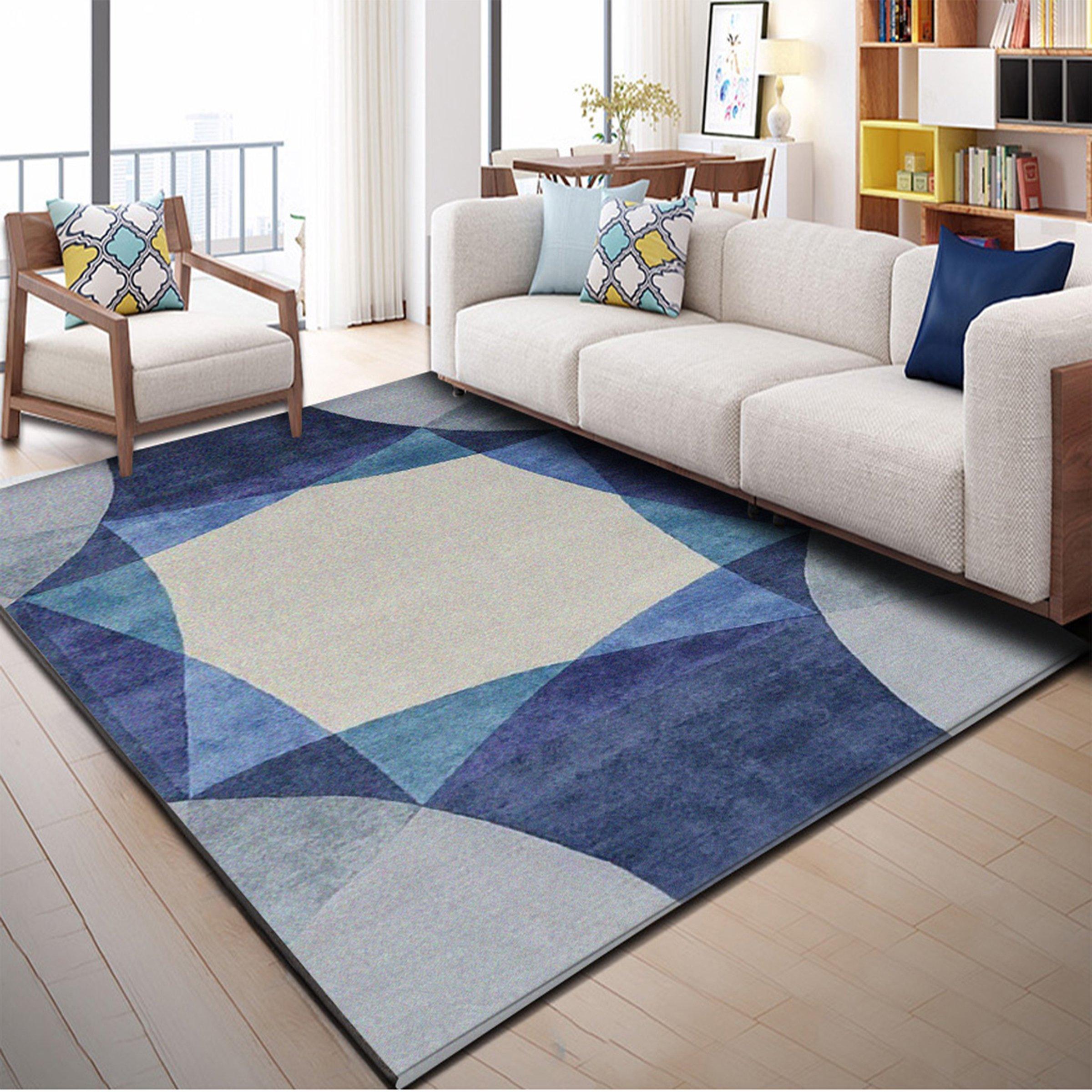 3D Blue Geometry WG136 Non Slip Rug Mat Mat AJ Creativity Home