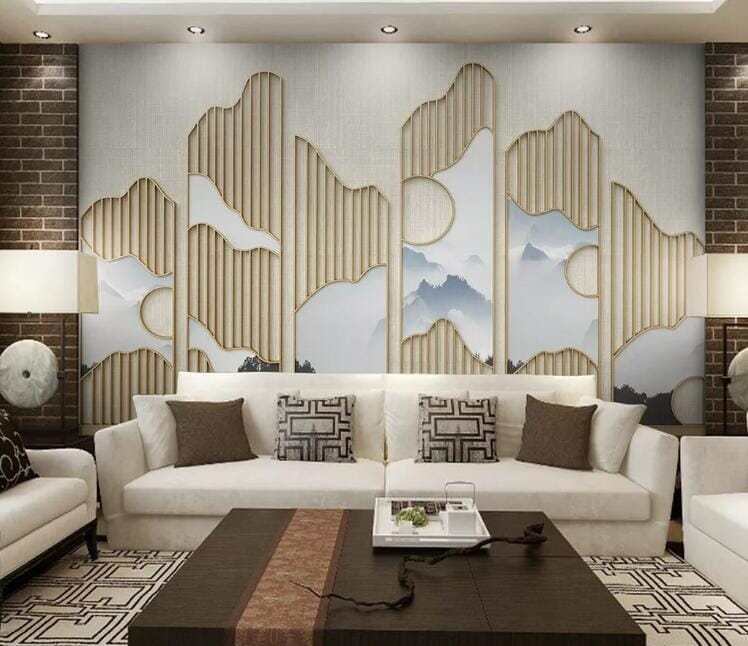 3D Simple Golden WC161 Wall Murals Wallpaper AJ Wallpaper 2
