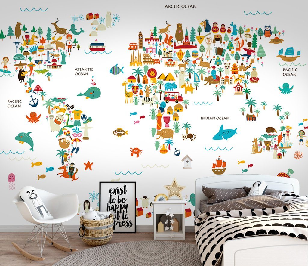 3D Animal Map 844 Wall Murals Wallpaper AJ Wallpaper 2