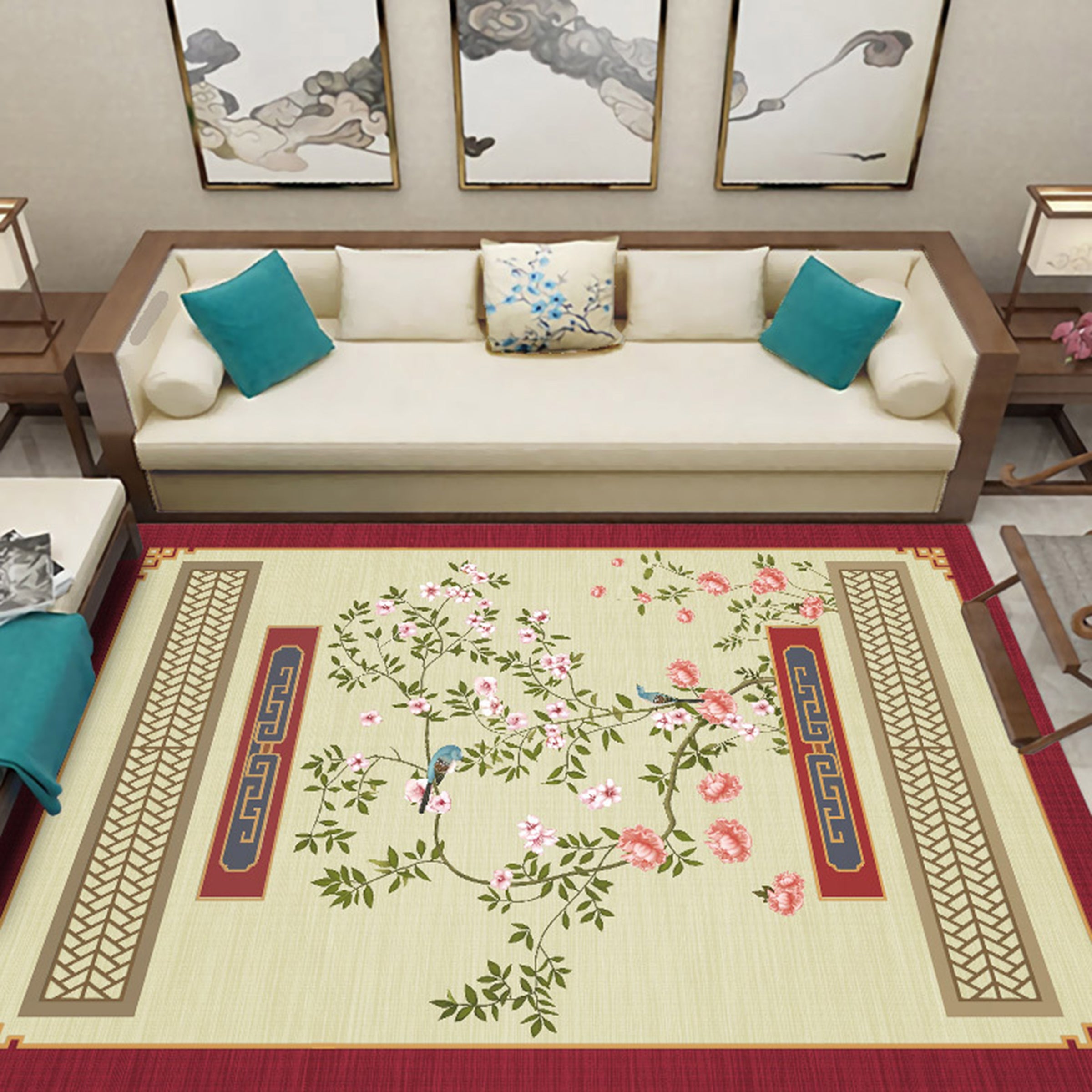 3D Flower Bird WG316 Non Slip Rug Mat Mat AJ Creativity Home