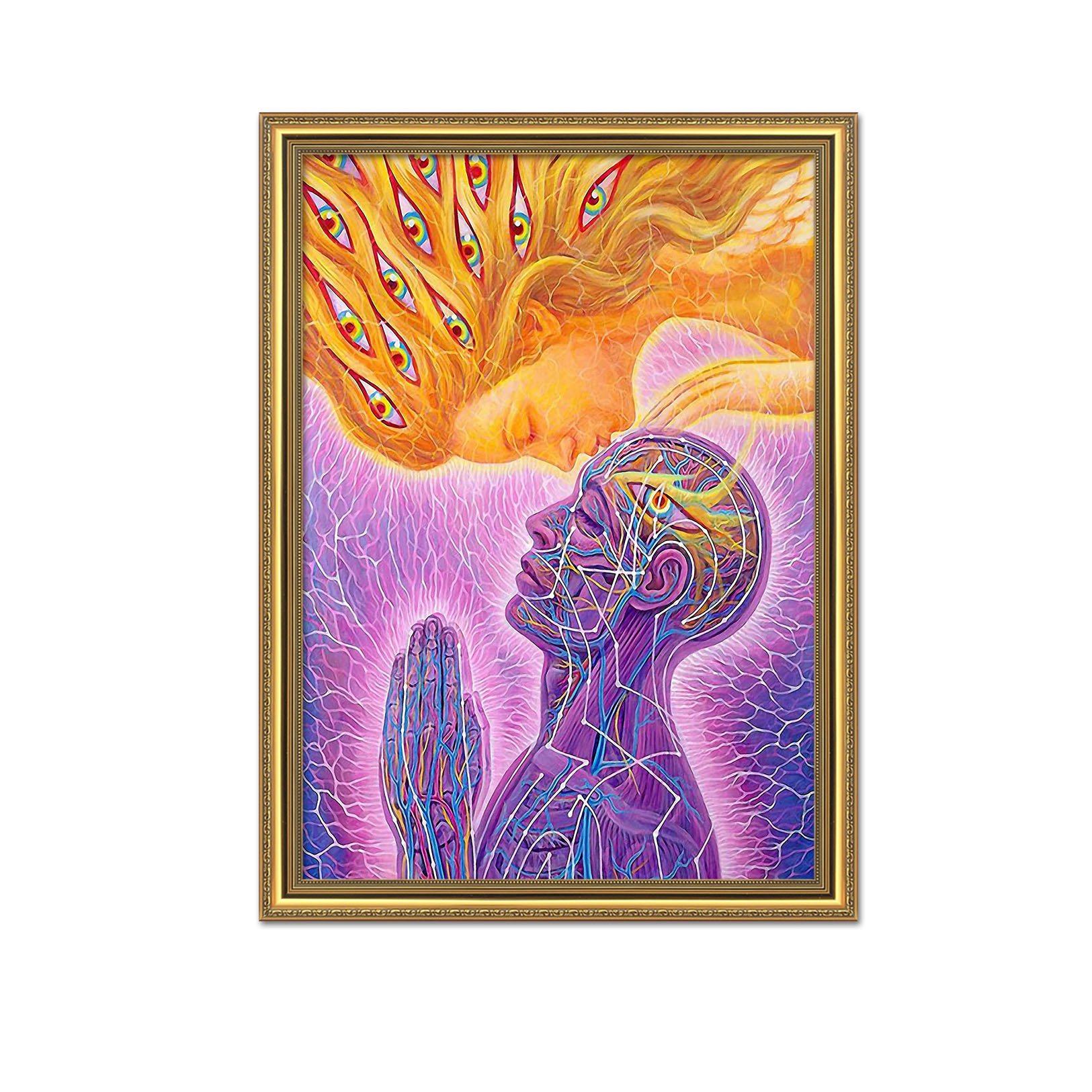 3D Kiss The Forehead 135 Fake Framed Print Painting Wallpaper AJ Creativity Home