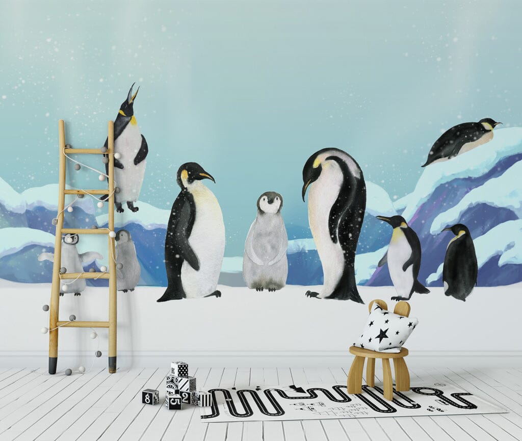 3D Arctic Penguin WC016 Wall Murals Wallpaper AJ Wallpaper 2