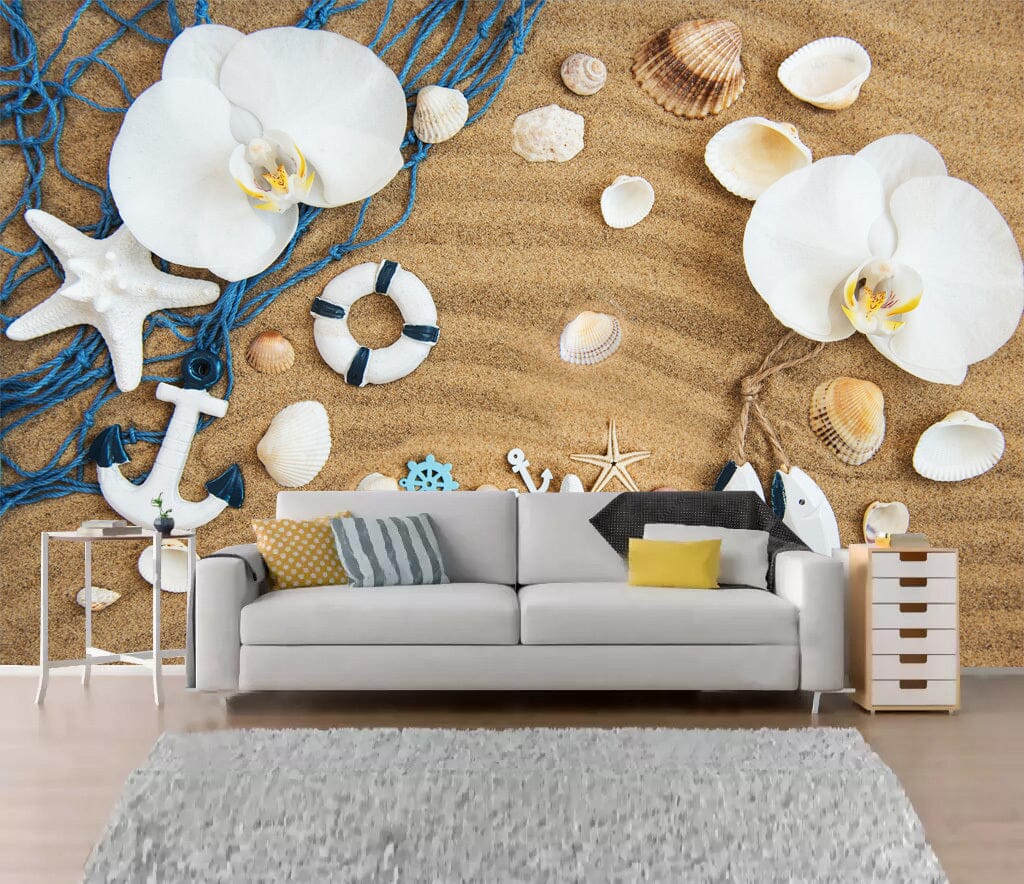 3D Beach Shells WC042 Wall Murals Wallpaper AJ Wallpaper 2
