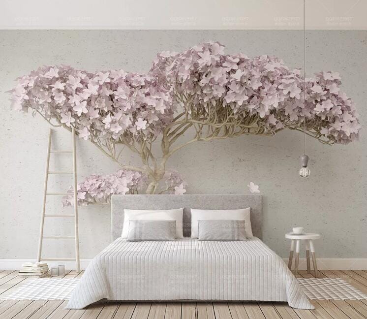 3D Pink Tree WC198 Wall Murals Wallpaper AJ Wallpaper 2