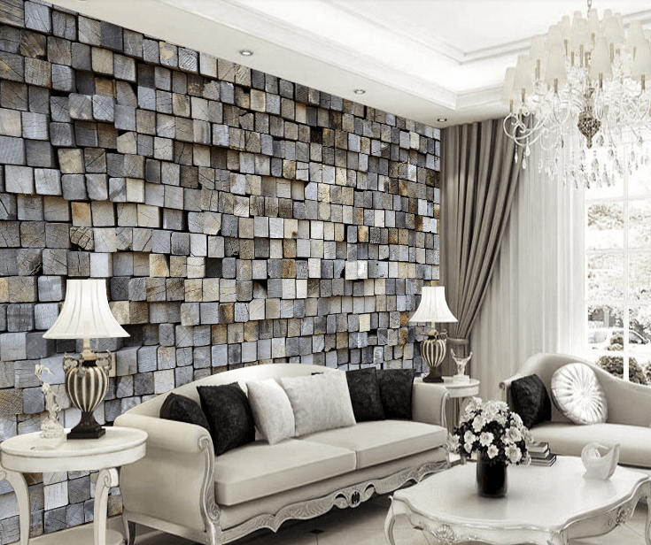 Uneven Wooden Boxes Wallpaper AJ Wallpaper