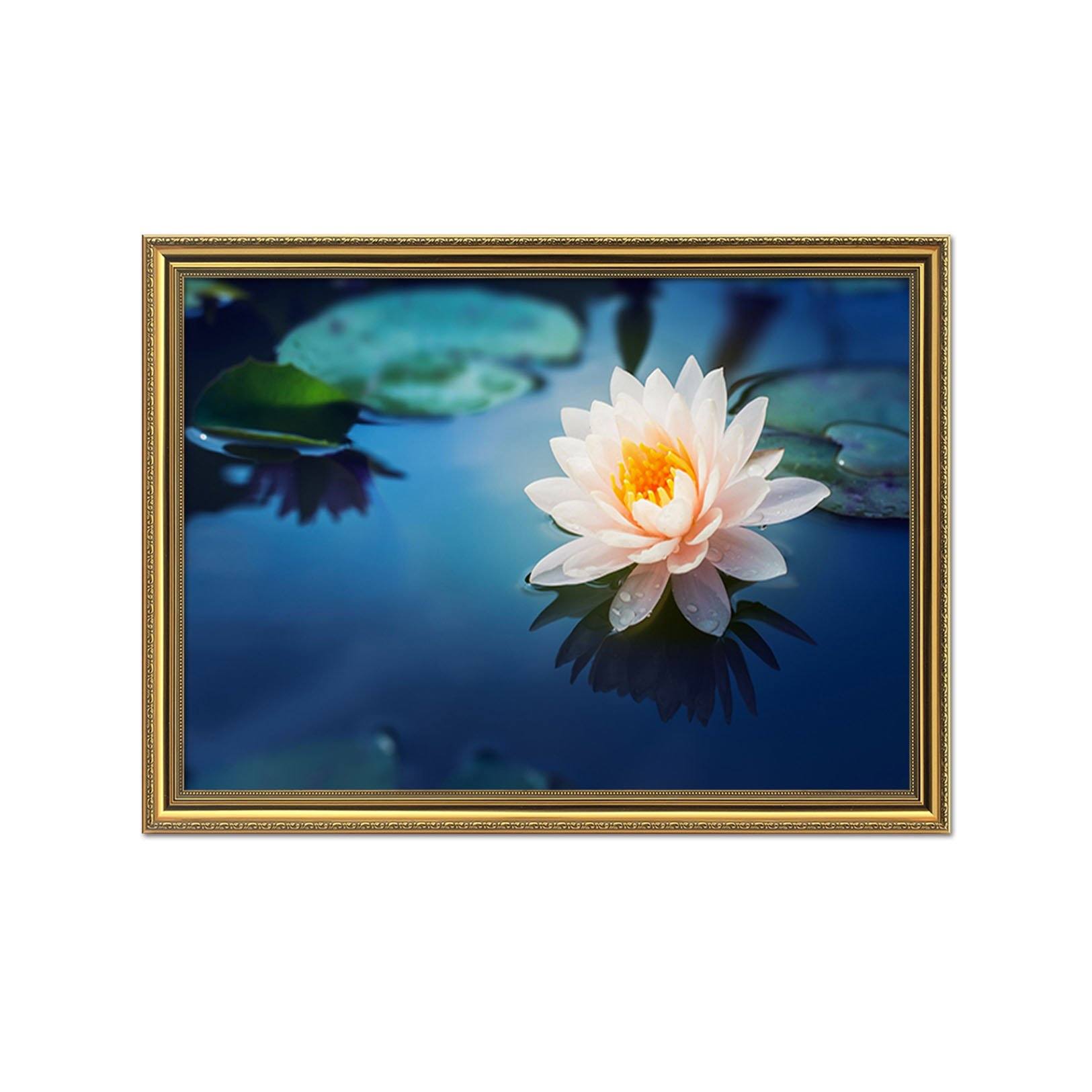 3D Lotus Pond 103 Fake Framed Print Painting Wallpaper AJ Creativity Home