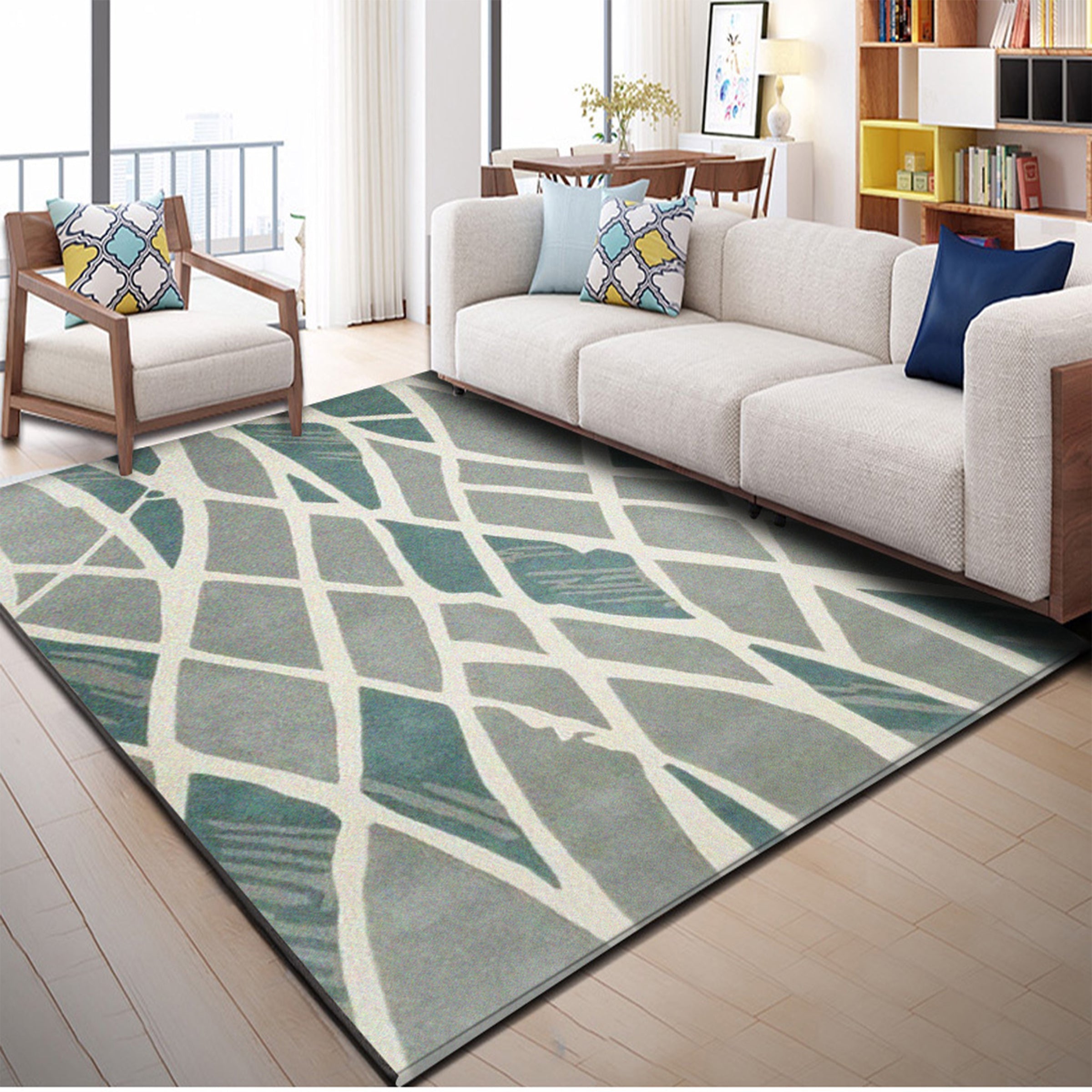 3D Light Green Stripes WG129 Non Slip Rug Mat Mat AJ Creativity Home