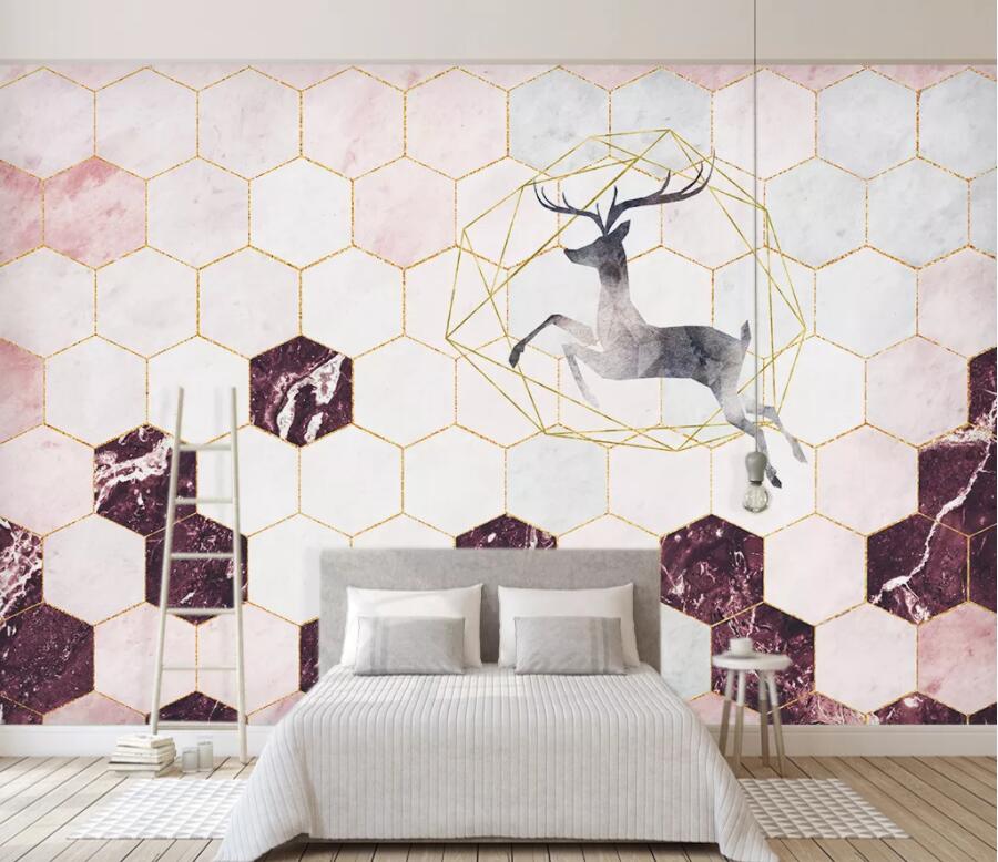3D Black Fawn WC2680 Wall Murals