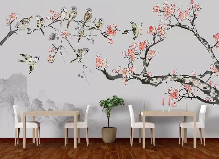 3D Birds And Flowers 1166 Wall Murals Wallpaper AJ Wallpaper 2