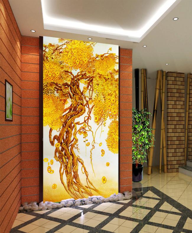 3D Golden Tree 637 Wall Murals Wallpaper AJ Wallpaper 2