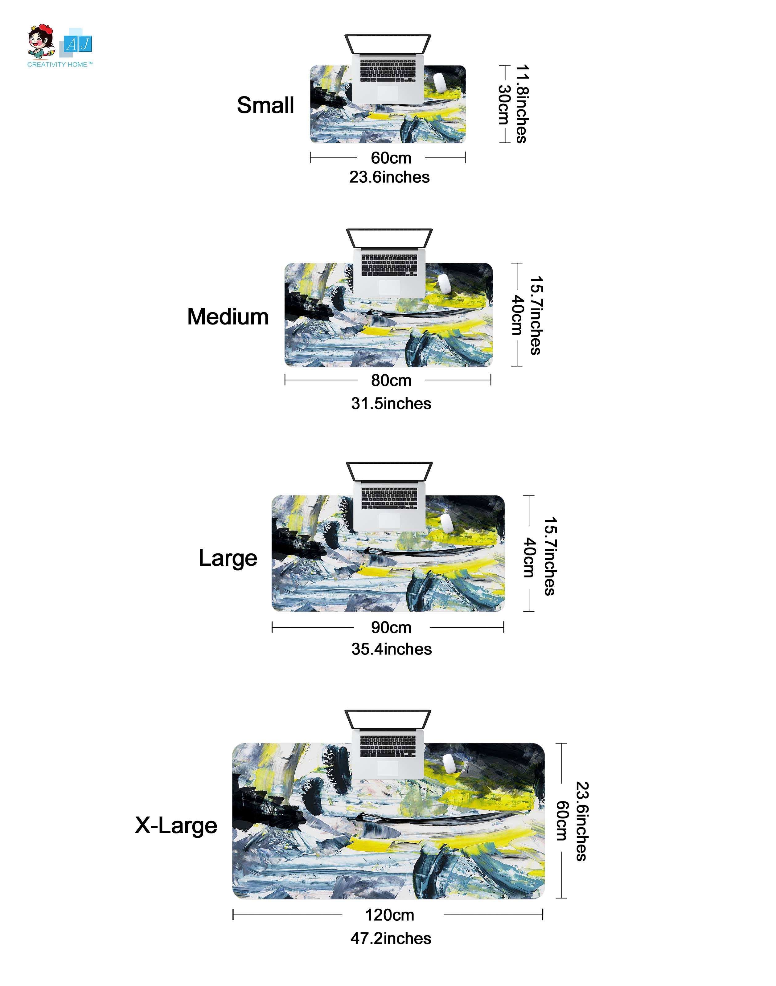 3D Light Gray Dark Gray Pattern 18036 Desk Mat