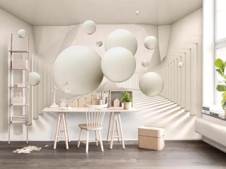 3D White Ball 1179 Wall Murals Wallpaper AJ Wallpaper 2