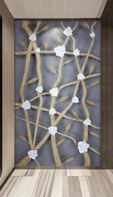 3D White Plum WC287 Wall Murals Wallpaper AJ Wallpaper 2