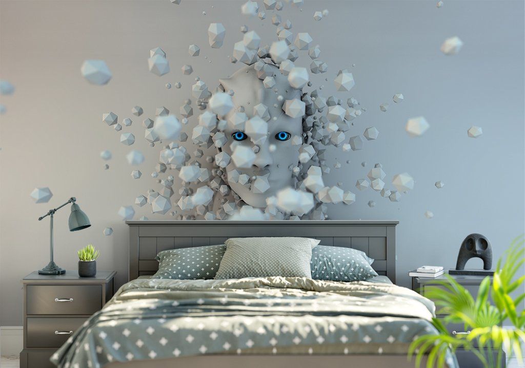 3D Abstract Face 863 Wall Murals Wallpaper AJ Wallpaper 2