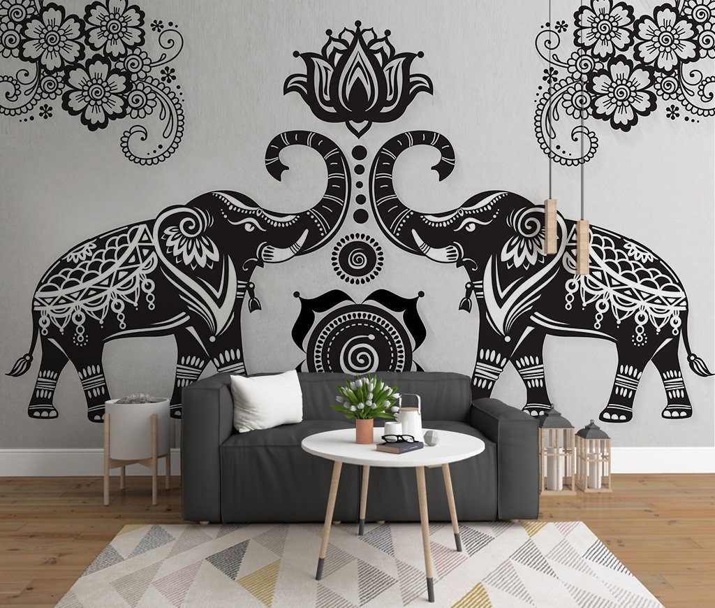 3D Elephant 662 Wall Murals Wallpaper AJ Wallpaper 2