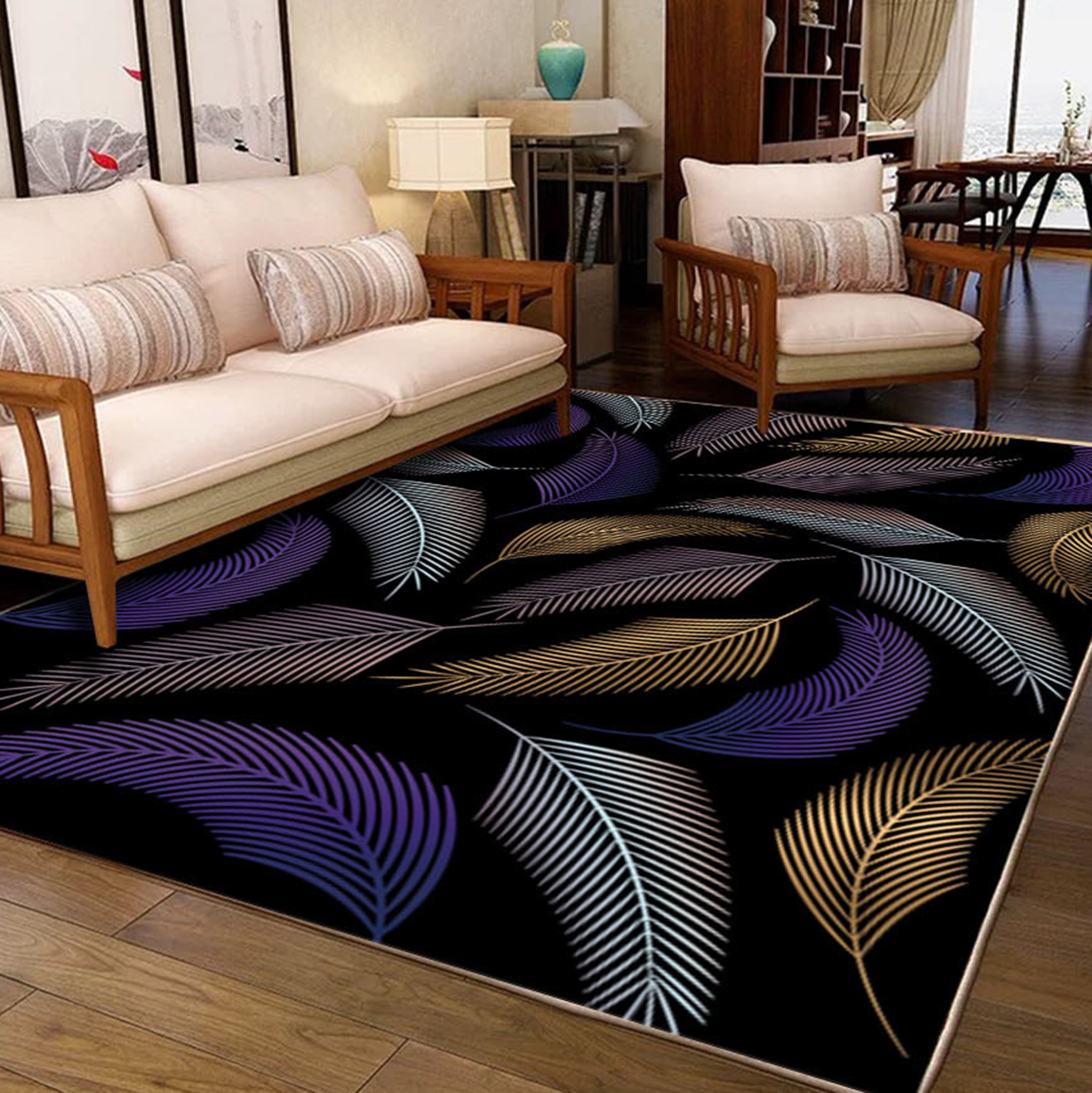 3D Colored Feather WG524 Non Slip Rug Mat Mat AJ Creativity Home