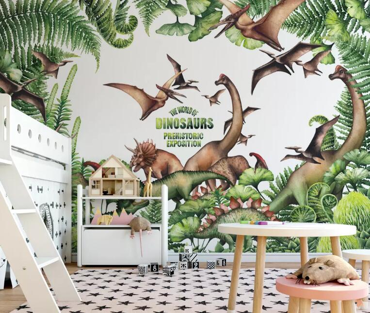 3D Dinosaur Park 1300 Wall Murals Wallpaper AJ Wallpaper 2