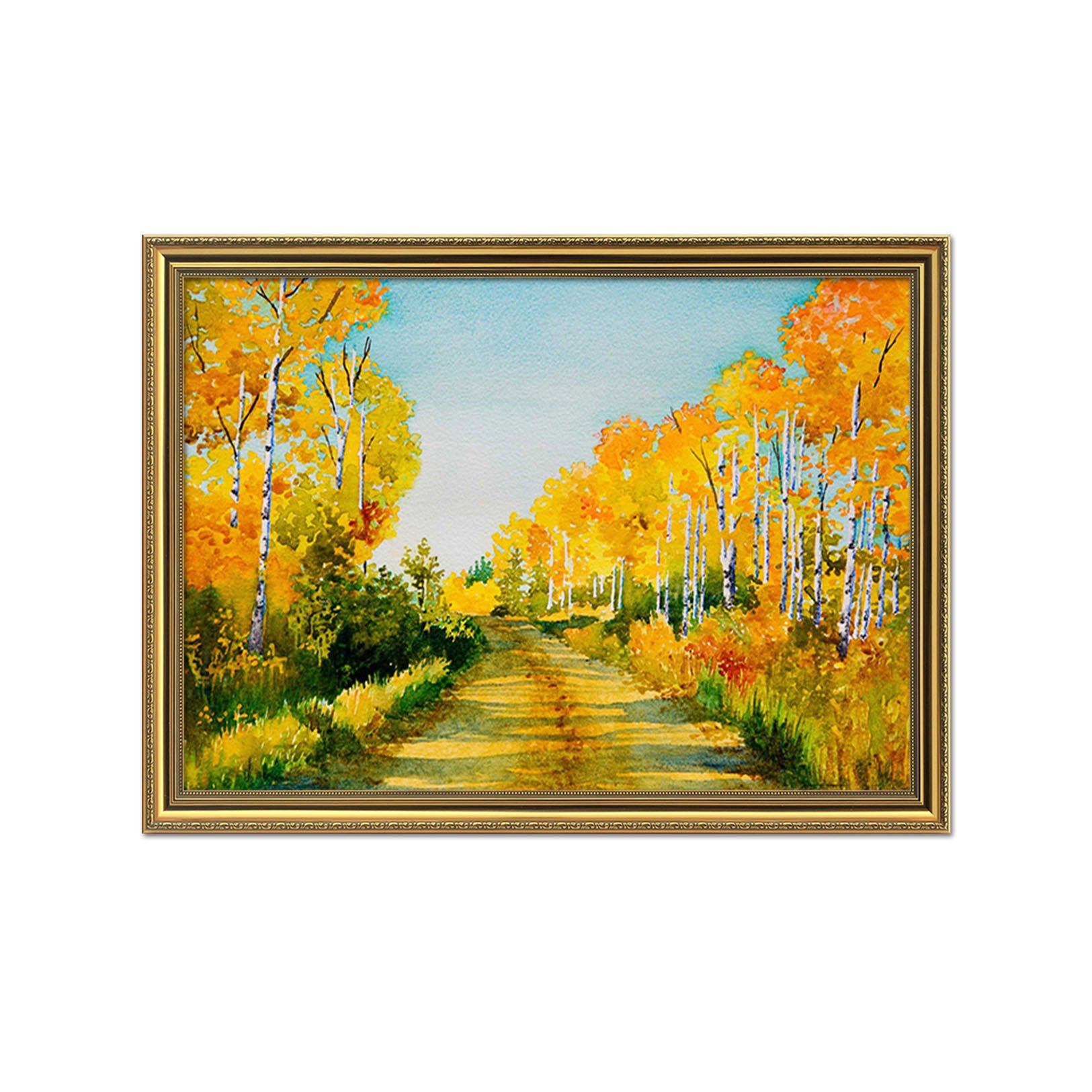 3D Country Road 167 Fake Framed Print Painting Wallpaper AJ Creativity Home