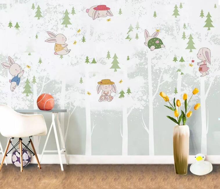 3D Woods Bunny 530 Wall Murals Wallpaper AJ Wallpaper 2