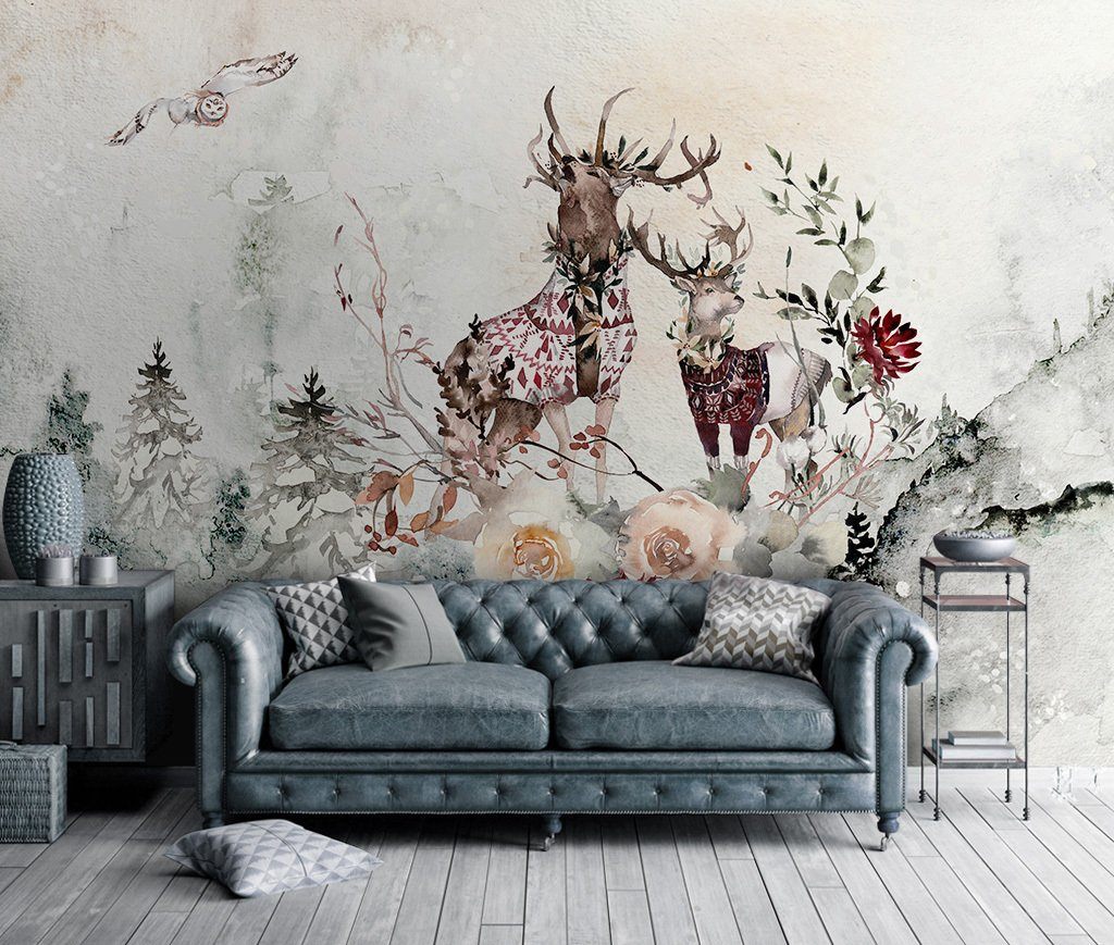 3D Elk 613 Wall Murals Wallpaper AJ Wallpaper 2