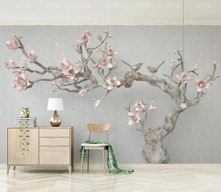 3D Pink Plum WC233 Wall Murals Wallpaper AJ Wallpaper 2