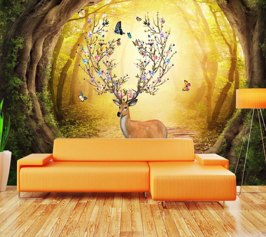 3D Sunset Elk 194 Wall Murals Wallpaper AJ Wallpaper 2