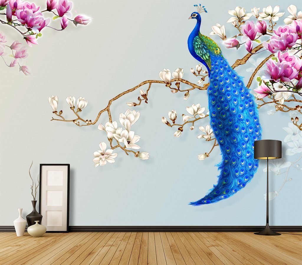 3D Peacock 214 Wall Murals Wallpaper AJ Wallpaper 2