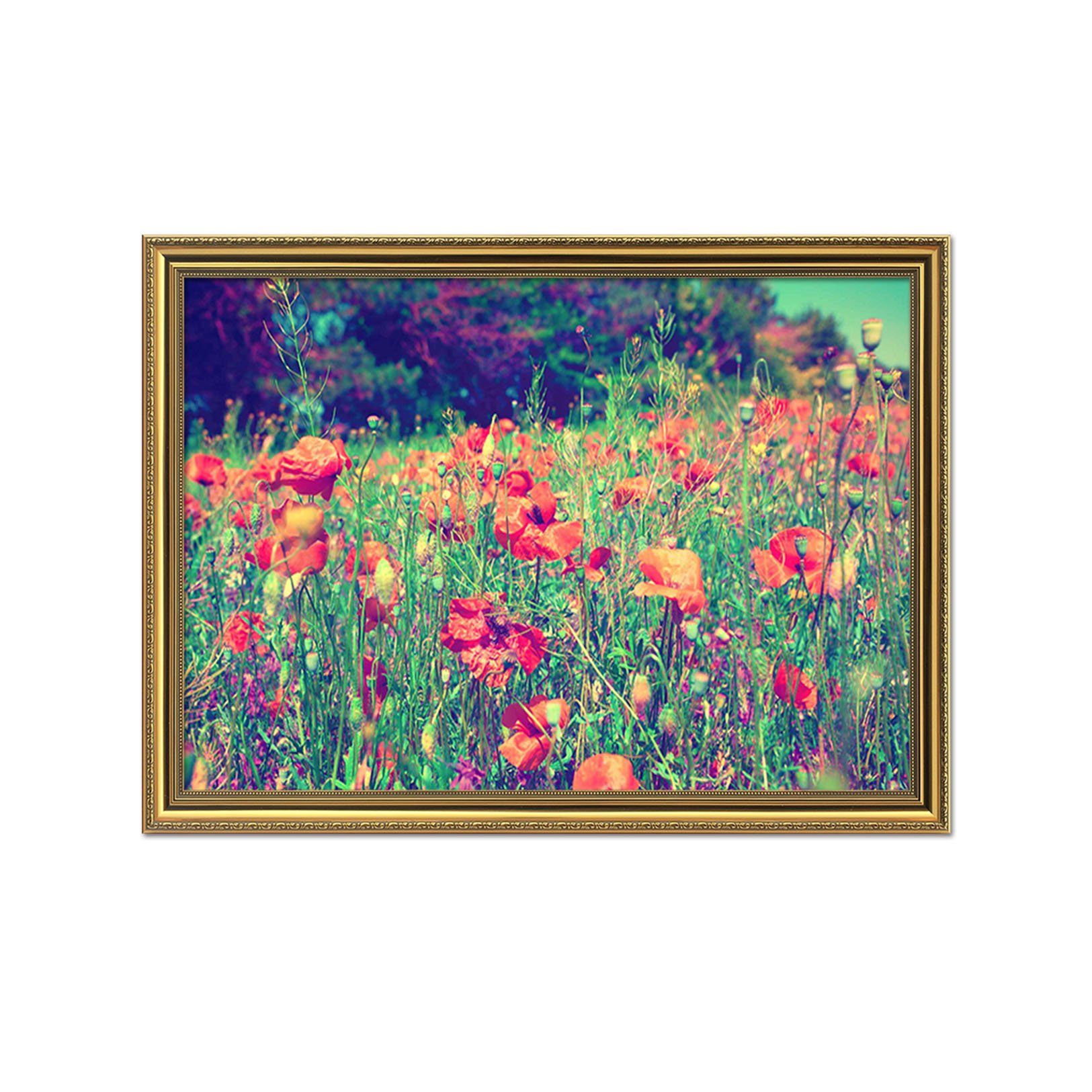 3D Blooming Flowers 097 Fake Framed Print Painting Wallpaper AJ Creativity Home