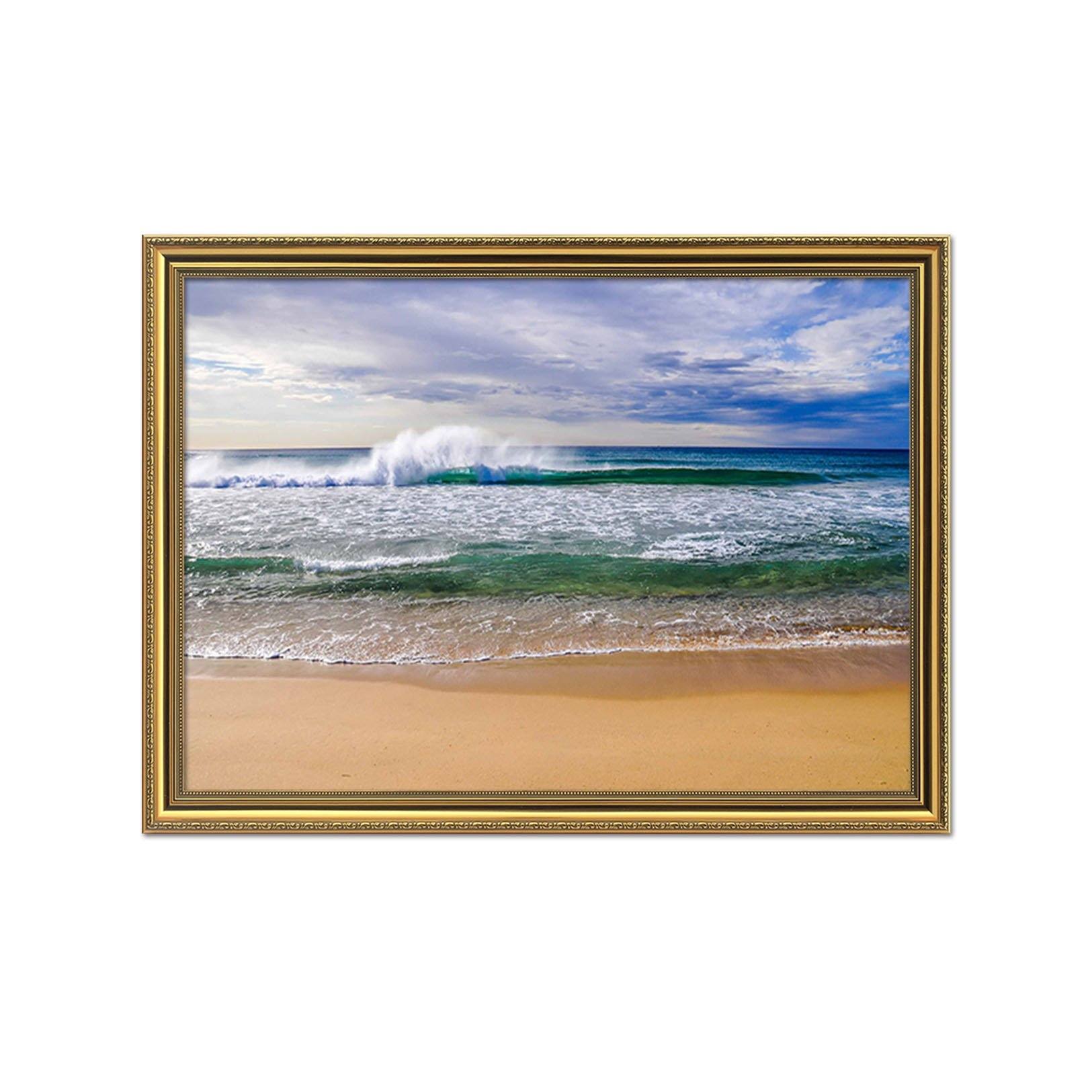 3D Spray Waves 129 Fake Framed Print Painting Wallpaper AJ Creativity Home