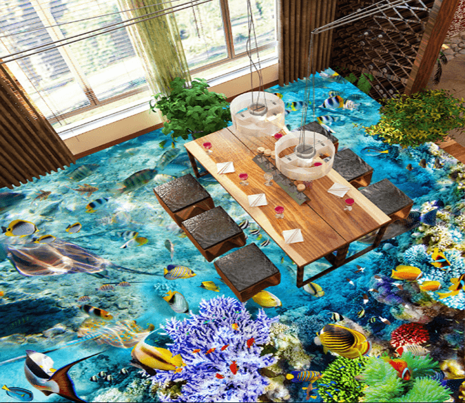 3D Sea Fish 309 Floor Mural Wallpaper AJ Wallpaper 2