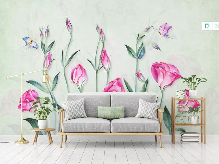 3D Pink Flowers 542 Wall Murals Wallpaper AJ Wallpaper 2