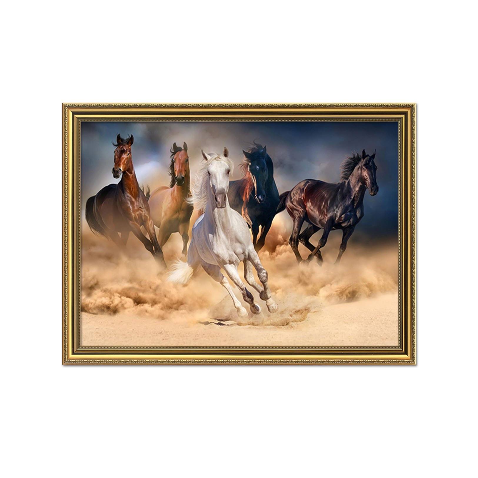 3D Run The Horse 189 Fake Framed Print Painting Wallpaper AJ Creativity Home