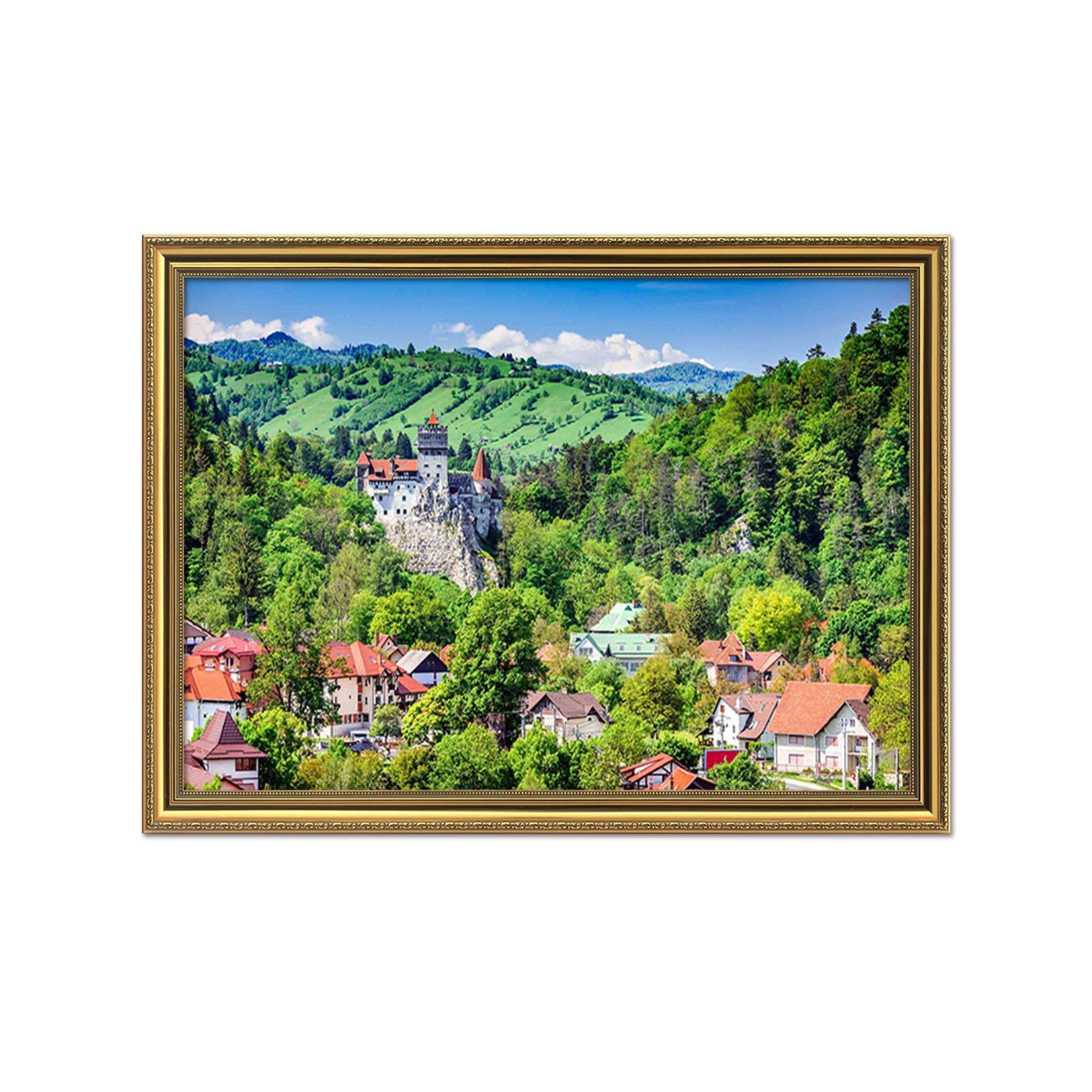 3D Forest Village 111 Fake Framed Print Painting Wallpaper AJ Creativity Home