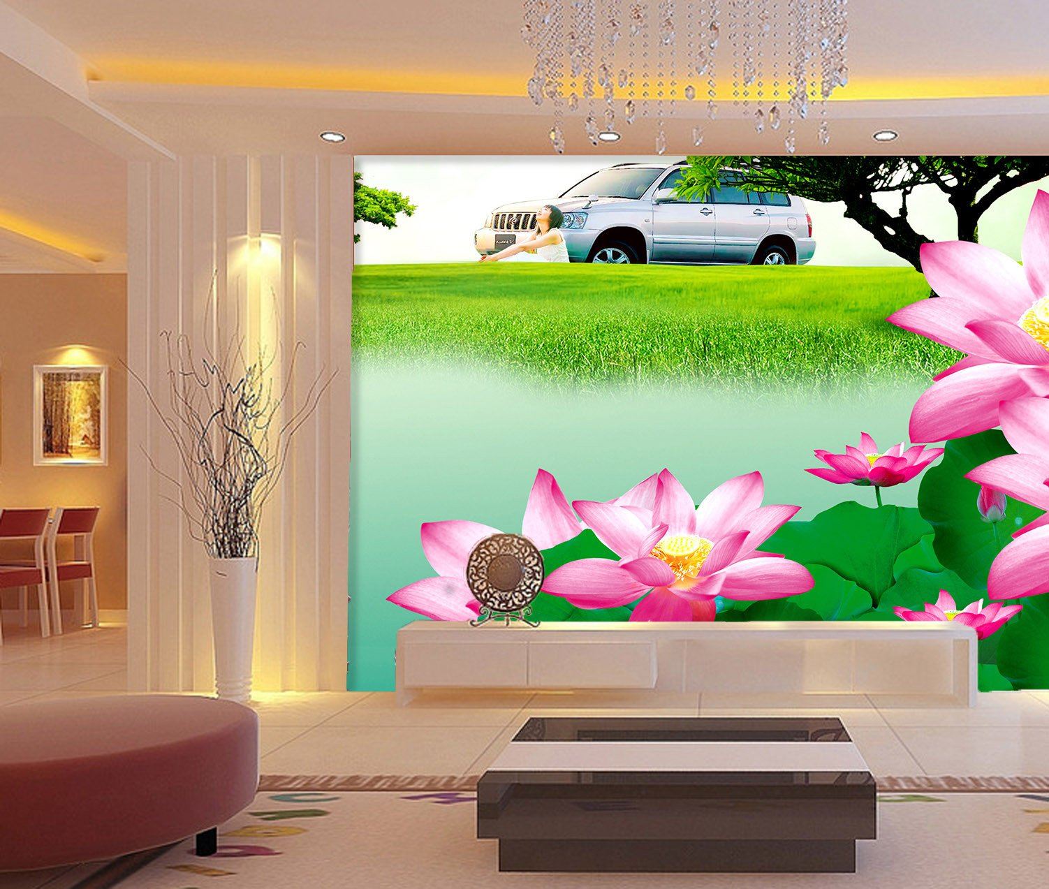 Fresh Lotus And Grass Wallpaper AJ Wallpaper