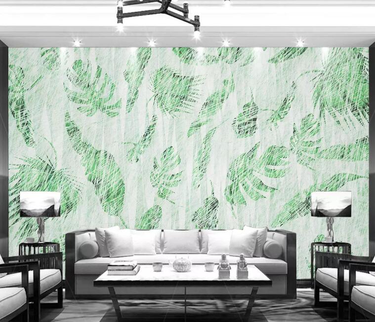 3D Green Leaf 1224 Wall Murals Wallpaper AJ Wallpaper 2