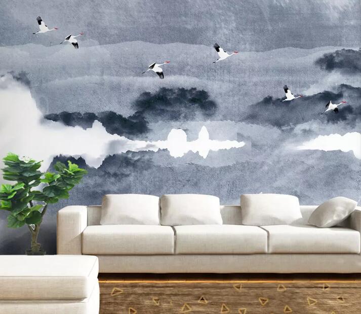 3D Misty Valley 1368 Wall Murals Wallpaper AJ Wallpaper 2