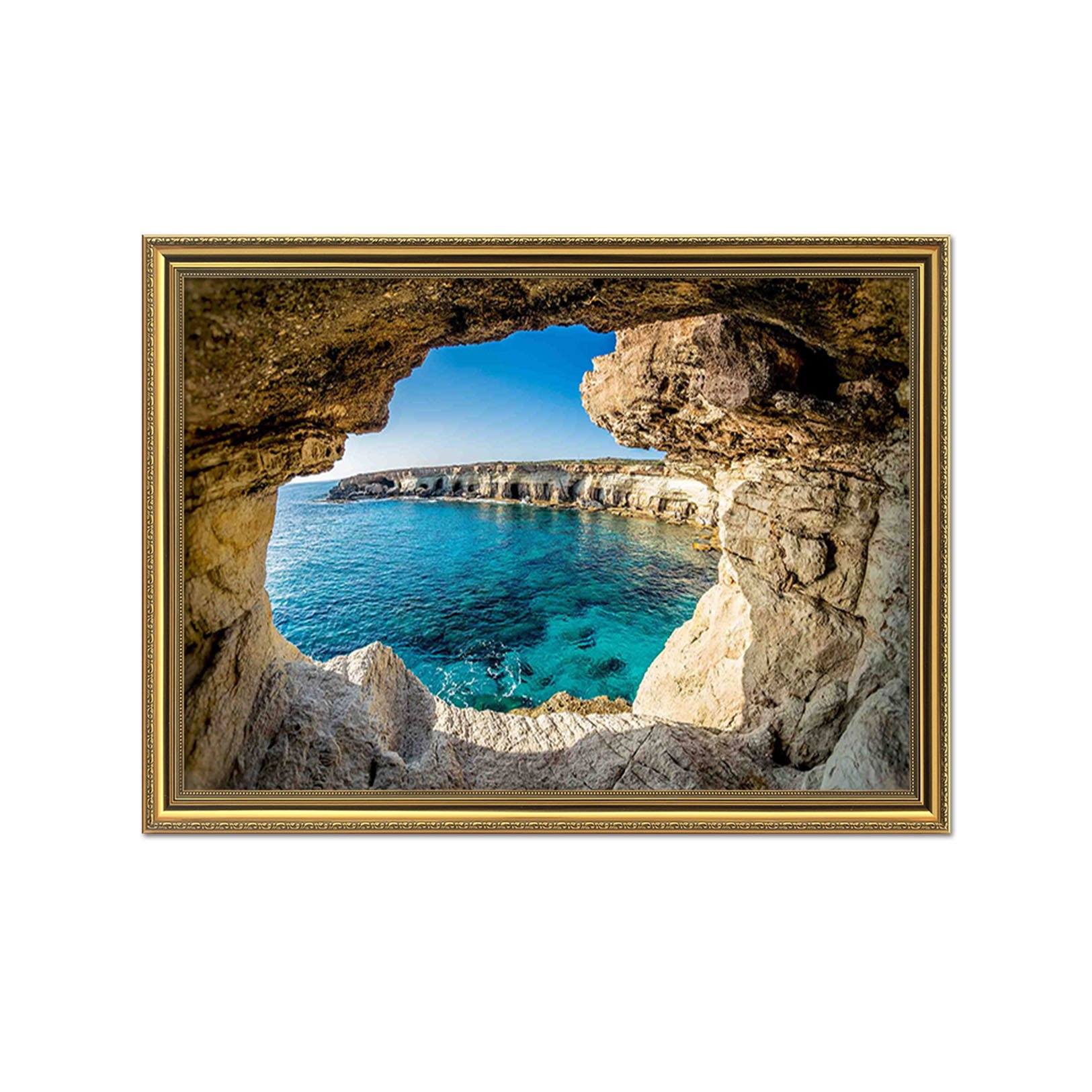 3D Cave Entrance 102 Fake Framed Print Painting Wallpaper AJ Creativity Home