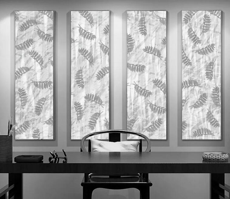 3D Gray Leaves 1291 Wall Murals Wallpaper AJ Wallpaper 2