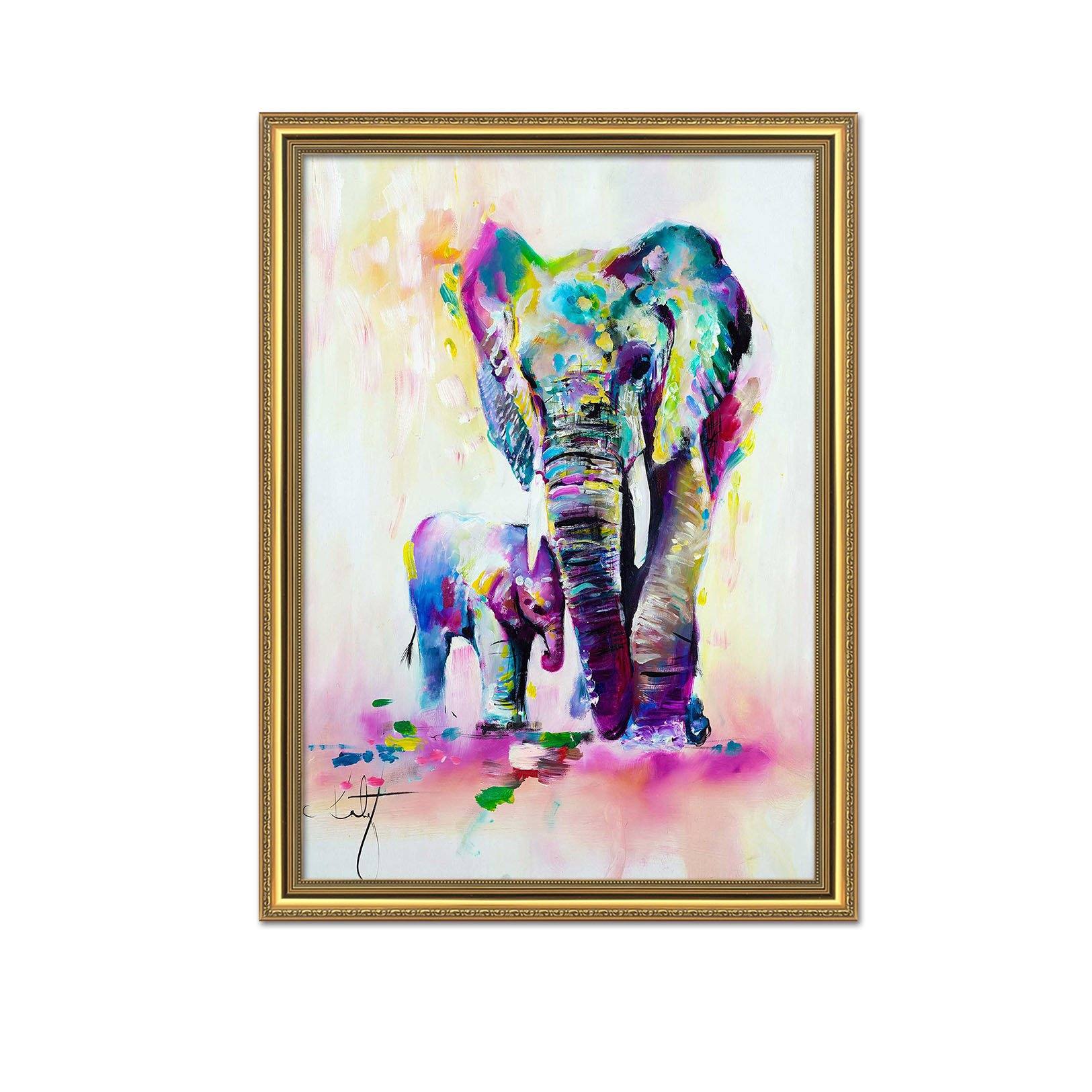 3D Elephant Painting 121 Fake Framed Print Painting Wallpaper AJ Creativity Home