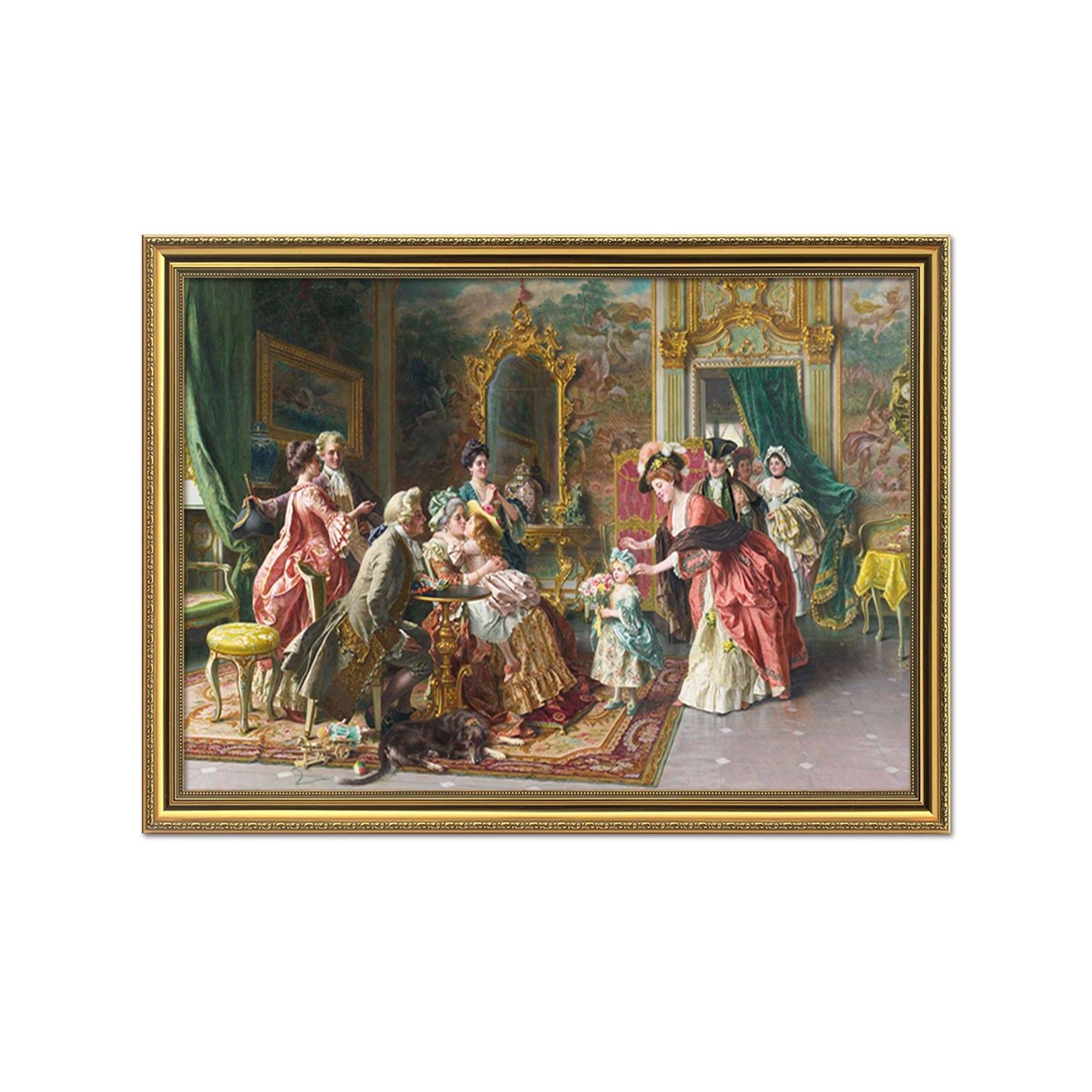3D Family Gathering 143 Fake Framed Print Painting Wallpaper AJ Creativity Home