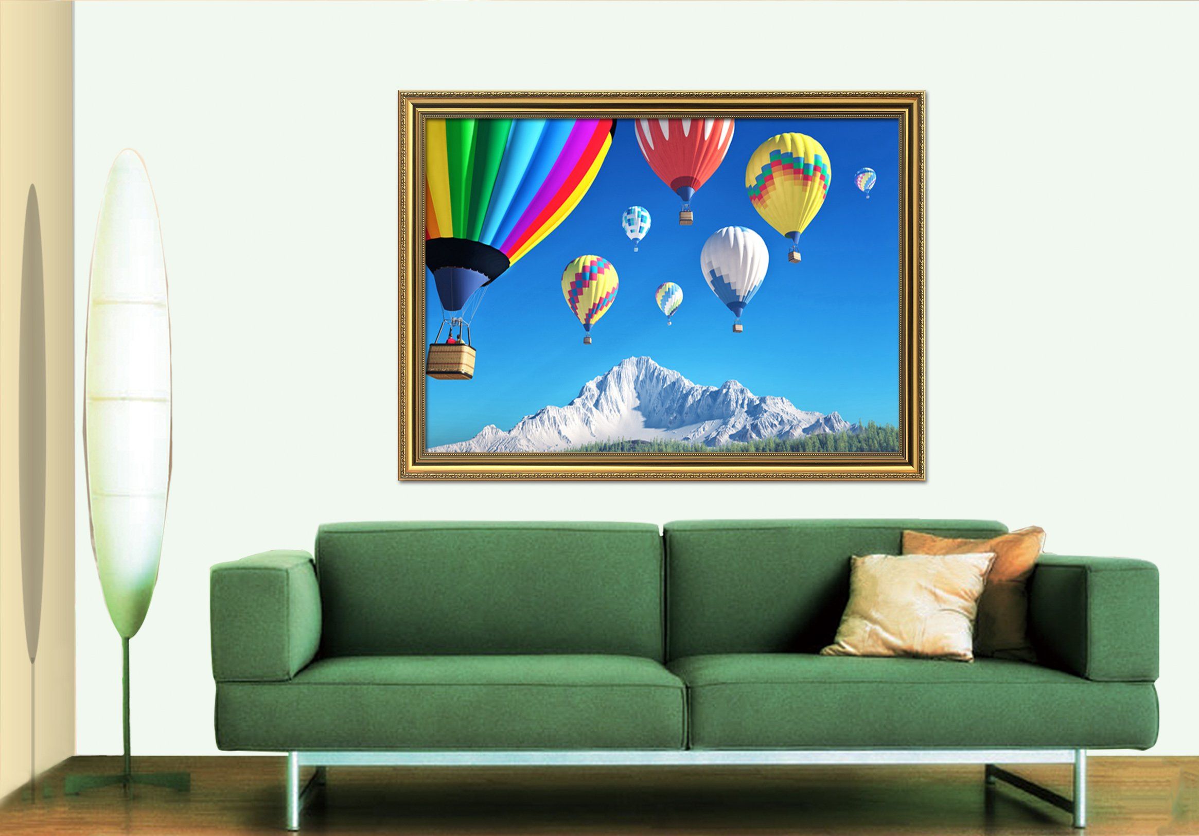 3D Hot Air Balloon 183 Fake Framed Print Painting Wallpaper AJ Creativity Home