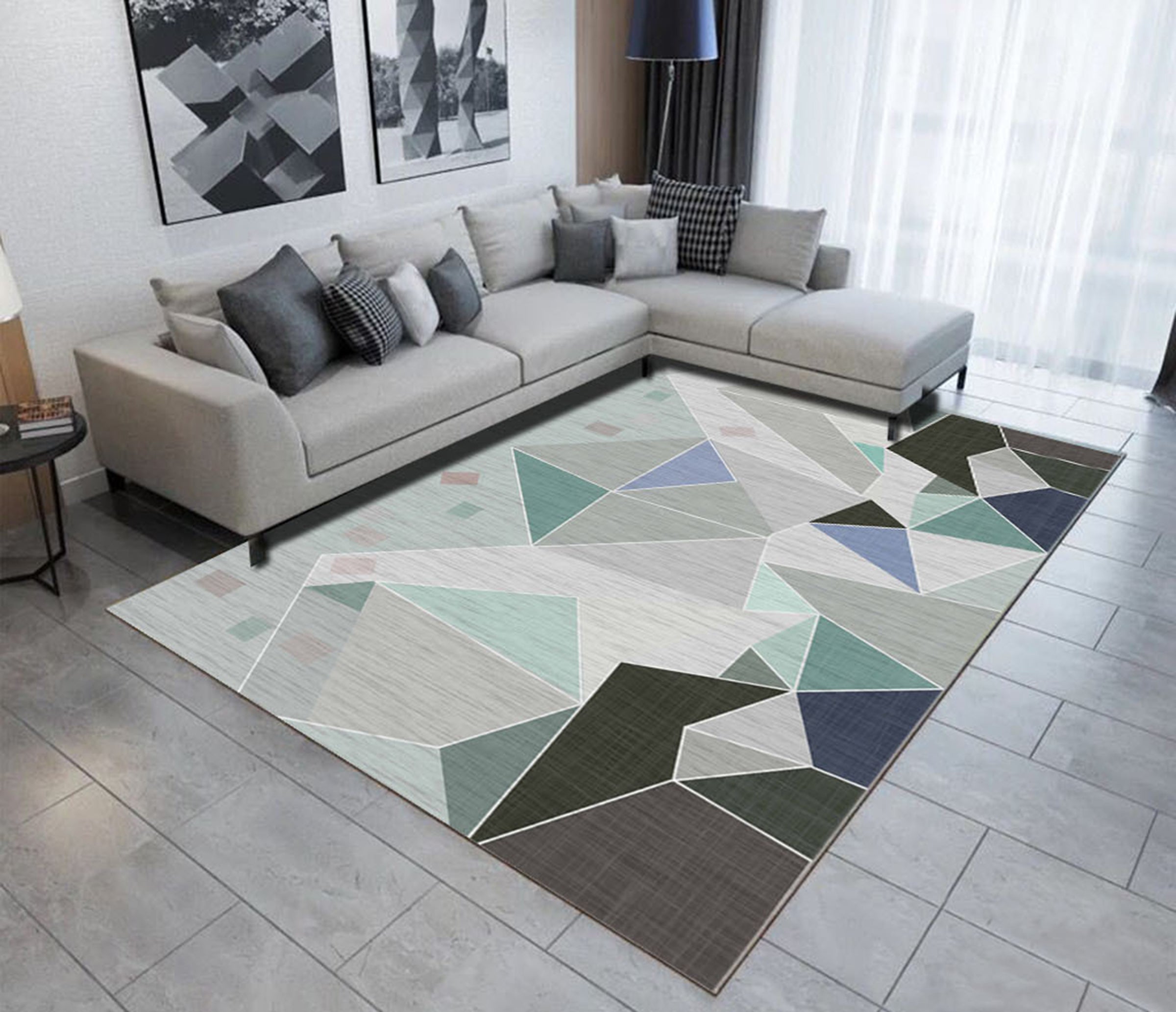 3D Colored Geometric Pattern WG502 Non Slip Rug Mat Mat AJ Creativity Home