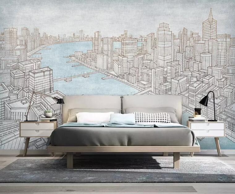 3D Grey City 955 Wall Murals Wallpaper AJ Wallpaper 2