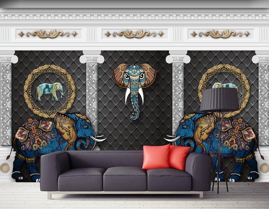 3D Elephant 812 Wall Murals Wallpaper AJ Wallpaper 2